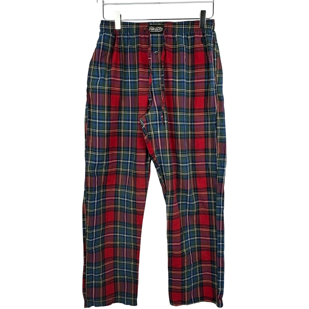Polo Ralph Lauren Men's Red Tartan Plaid Pajama Pants Sleepwear Small